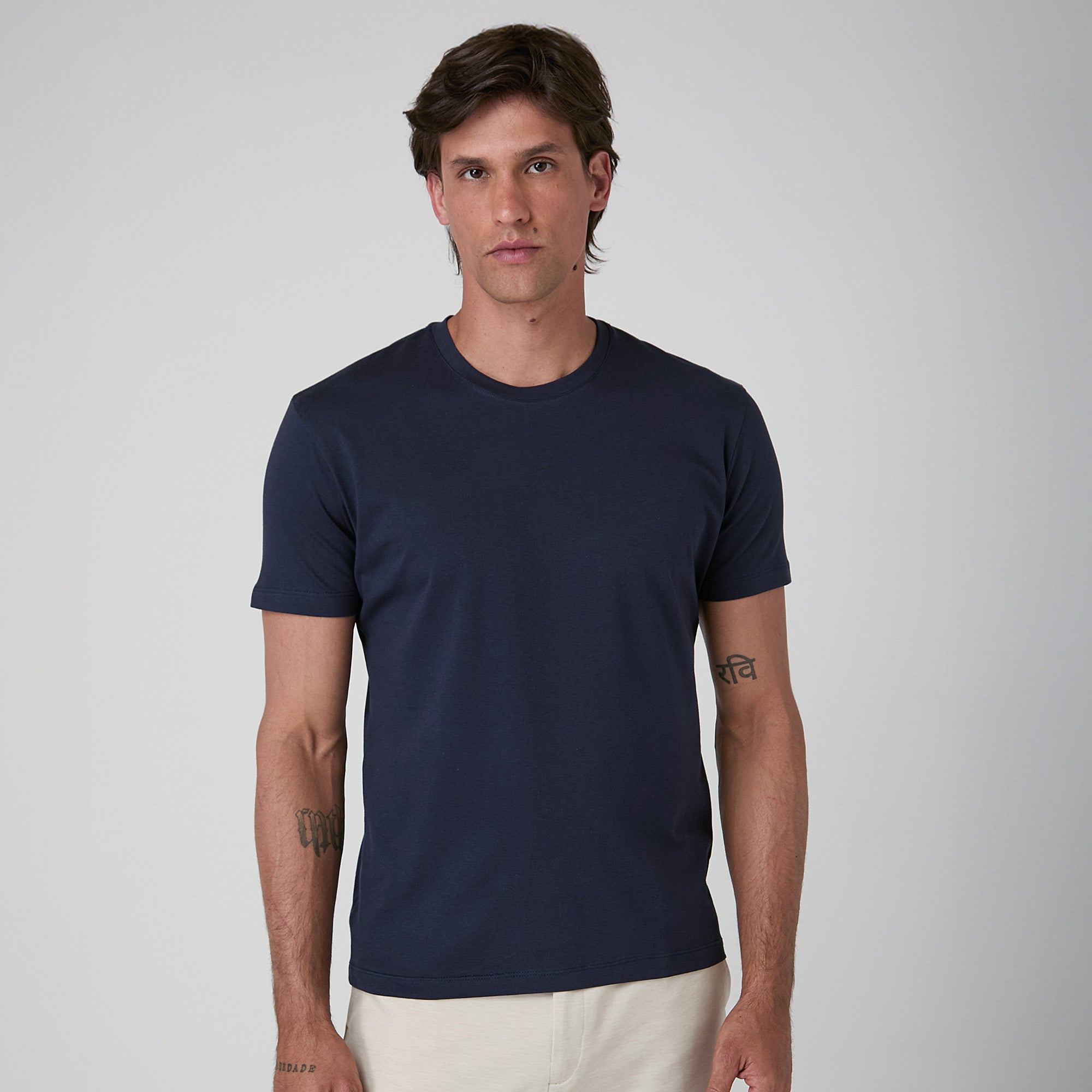 Camiseta Masculina Algodão Pima Marinho