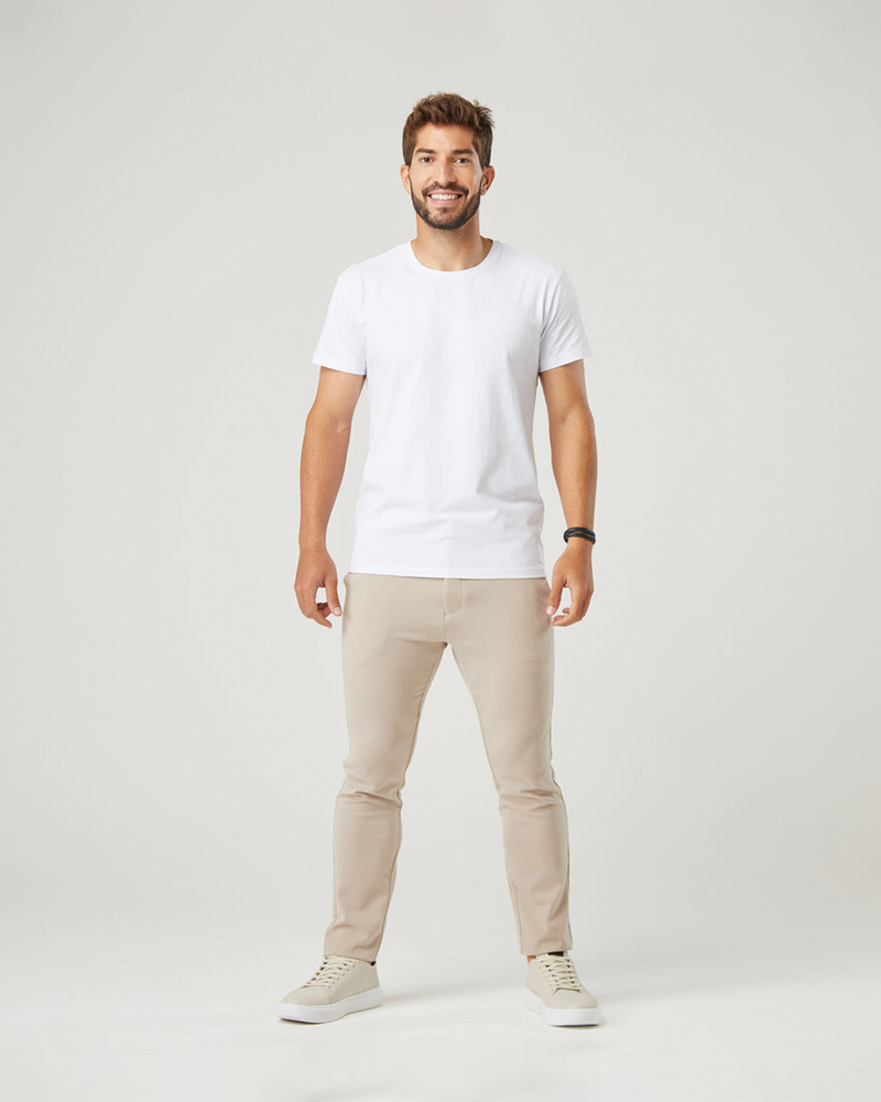 Camiseta Masculina Algodão Pima - Branca