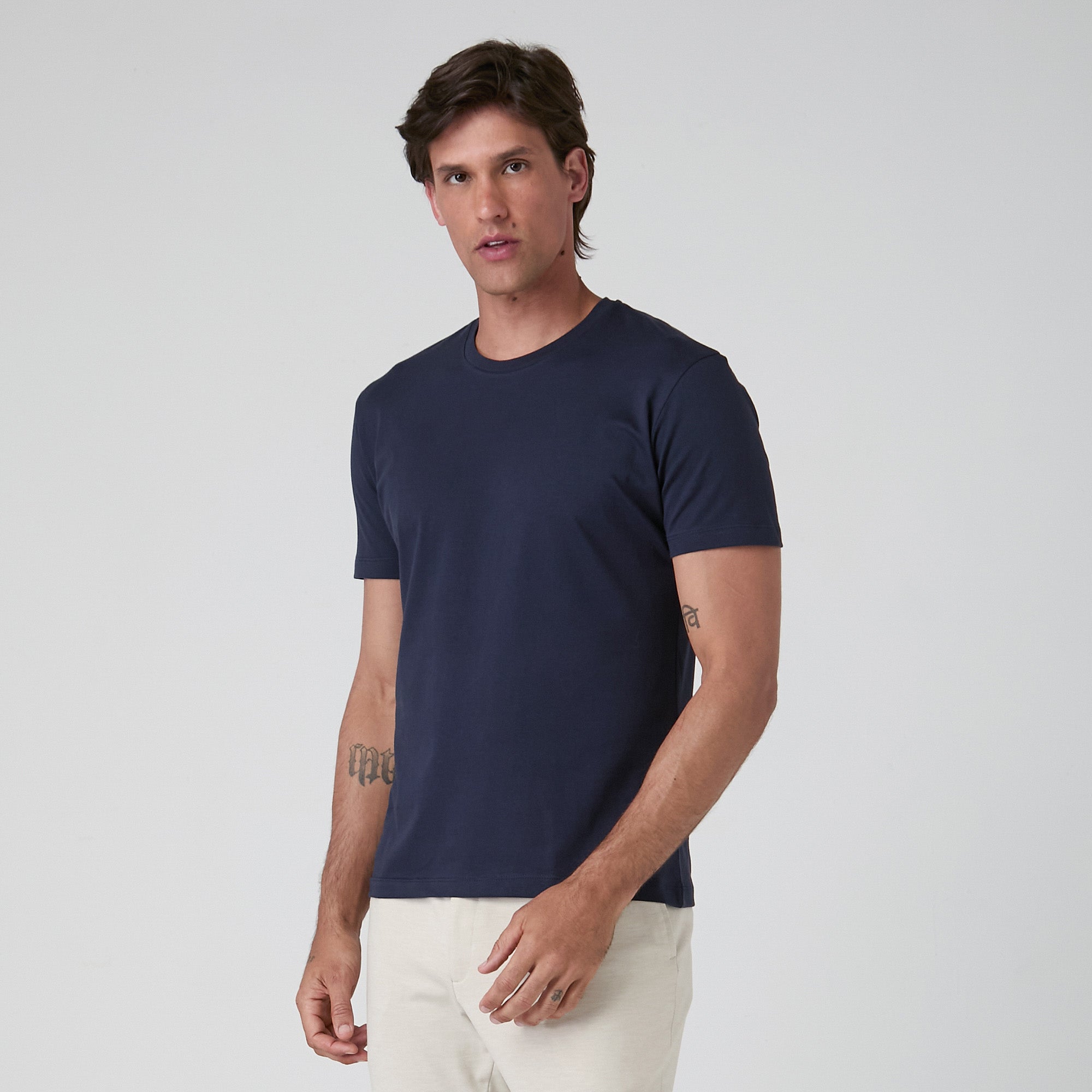 Camiseta Masculina Algodão Pima Marinho