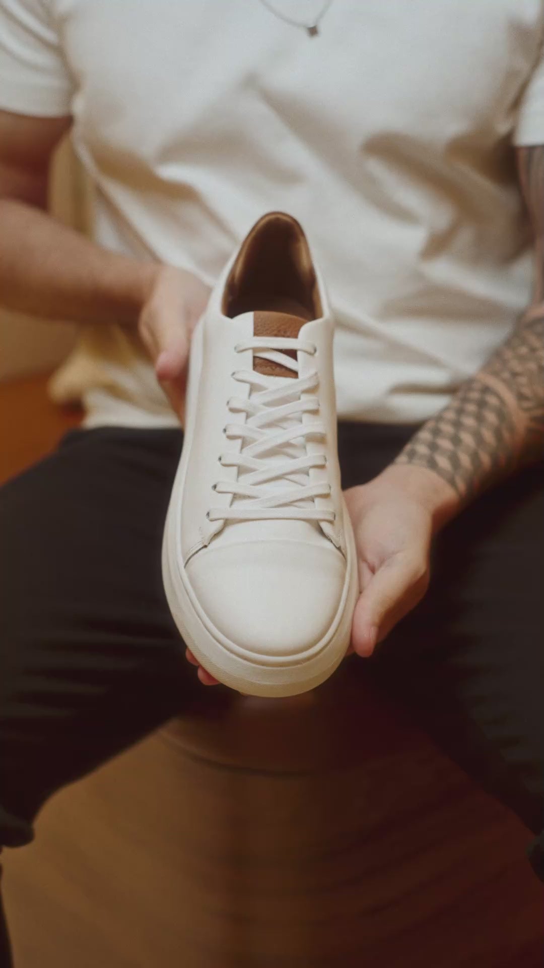 Tênis Masculino Branco em Couro - Mykonos 3.0