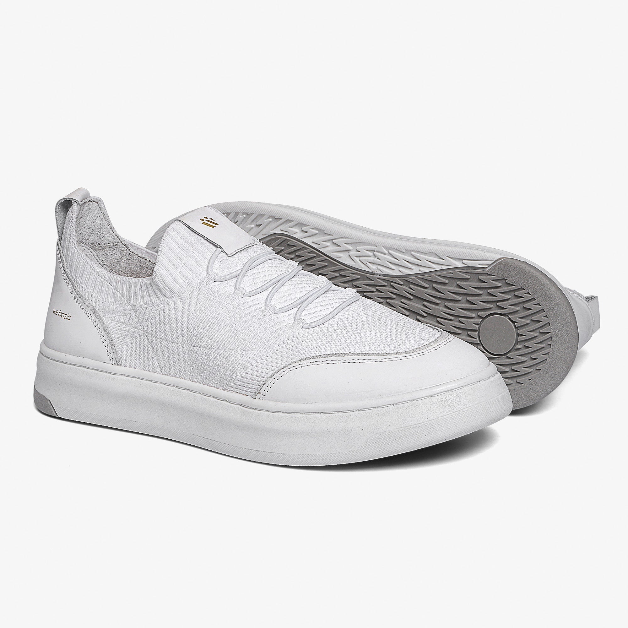 We Basic Tenis Masculino De Couro Branco Tênis Knit Branco